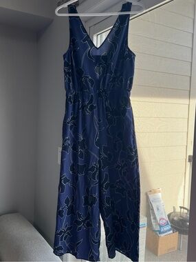 RW&CO. Navy Blue Floral Jumpsuit